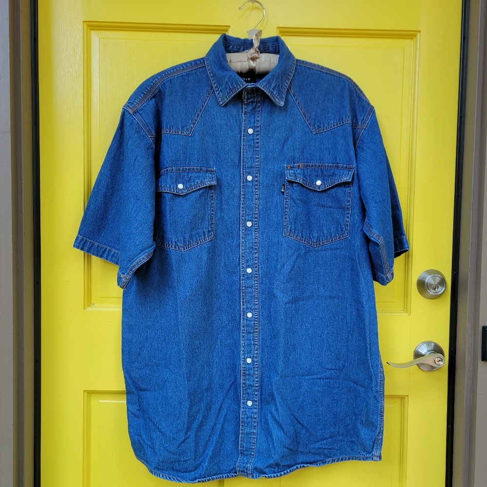 Key Lakin McKey Denim Shirt XLT Snap Front Utility Western Workwear